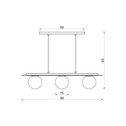 Lampadario su cavo FLAT 3xE27/15W/230V bianco
