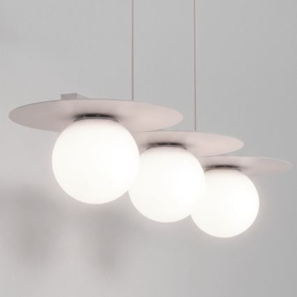 Lampadario su cavo FLAT 3xE27/15W/230V crema