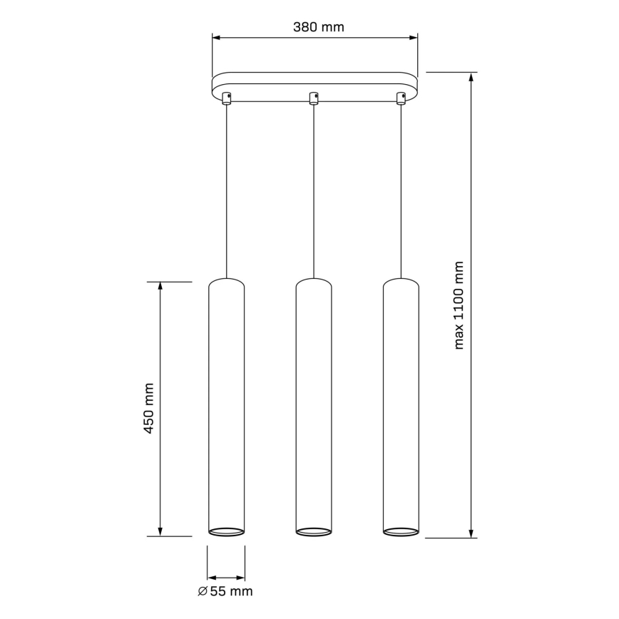Lampadario sospeso con cavo LUNGOMARE 3xGU10/10W/230V cromo opaco