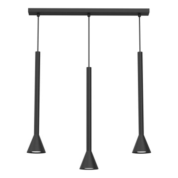 Lampadario su cavo MAZZO 3xGU10/8W/230V nero