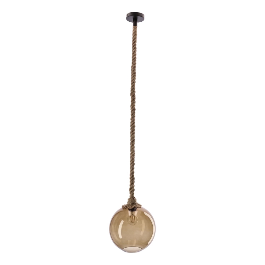 Lampadario su cavo SHEDON 1xE27/40W/230V beige fumo