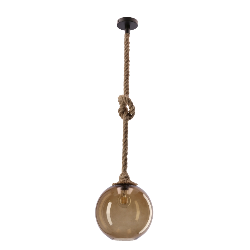 Lampadario su cavo SHEDON 1xE27/40W/230V beige fumo