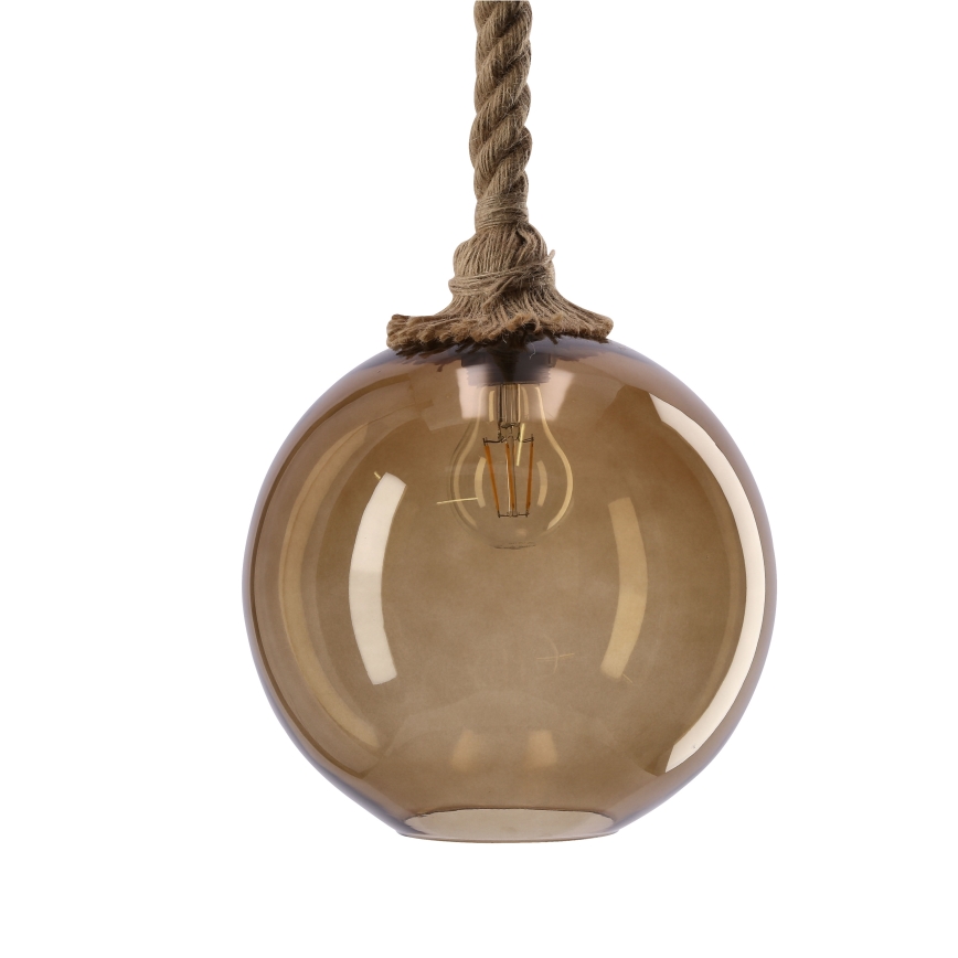 Lampadario su cavo SHEDON 1xE27/40W/230V beige fumo
