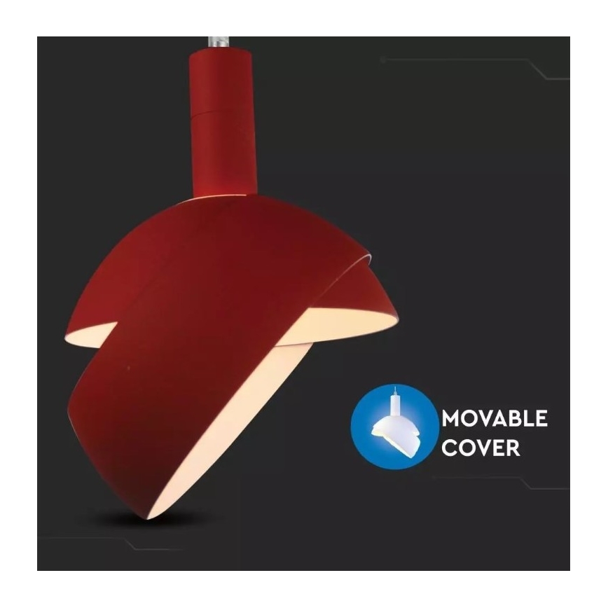 Lampadario su corda 1xE14/60W/230V rosso