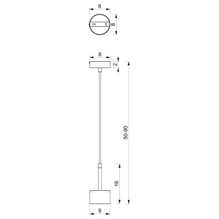 Lampadario su corda ARENA 1xGX53/11W/230V bianco/oro