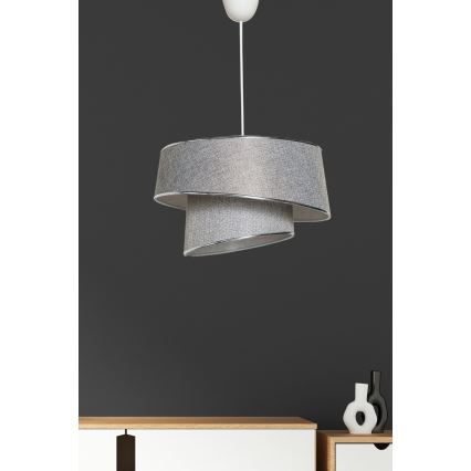 Lampadario su corda BARETTE 1xE27/60W/230V argento/cromo lucido