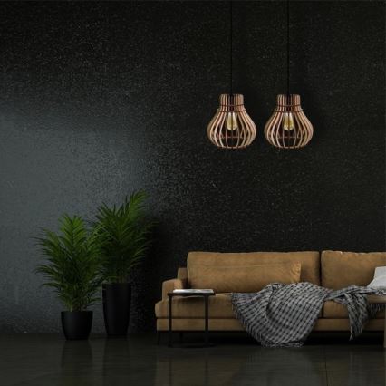 Lampadario su corda BARREL 1xE27/24W/230V diametro 20 cm