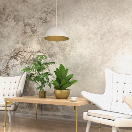 Lampadario su corda BETA 1xE27/60W/230V d. 35 cm bianco