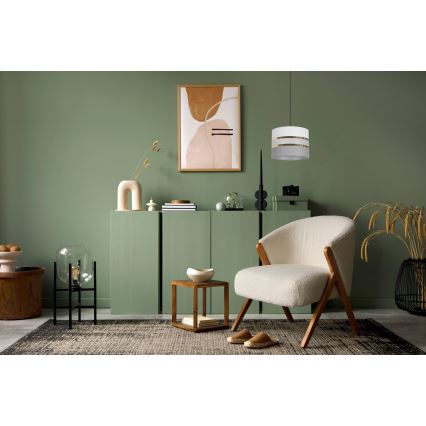 Lampadario su corda  CORAL 1xE27/60W/230V d. 20 cm bianco/grigio