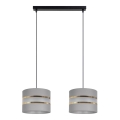 Lampadario su corda CORAL 2xE27/60W/230V grigio