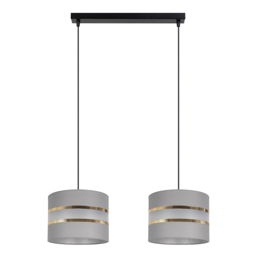 Lampadario su corda CORAL 2xE27/60W/230V grigio