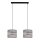 Lampadario su corda CORAL 2xE27/60W/230V grigio