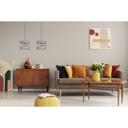 Lampadario su corda CORAL 2xE27/60W/230V grigio