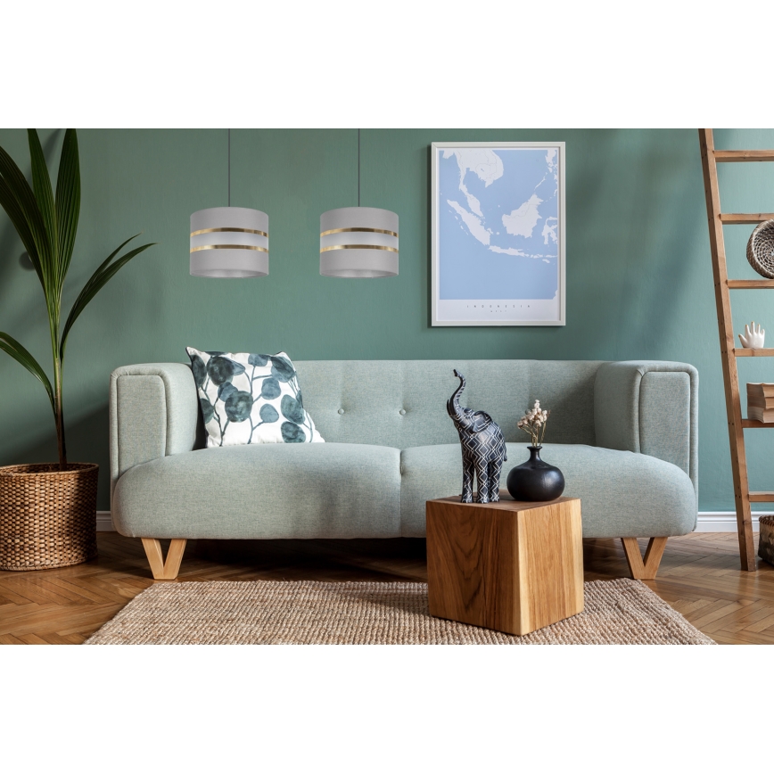 Lampadario su corda CORAL 2xE27/60W/230V grigio