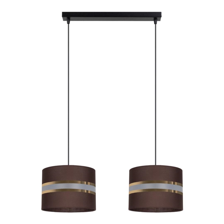 Lampadario su corda CORAL 2xE27/60W/230V marrone