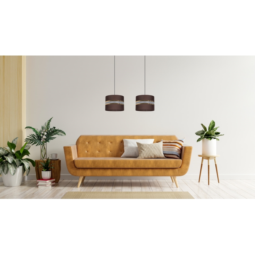 Lampadario su corda CORAL 2xE27/60W/230V marrone