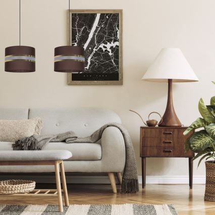 Lampadario su corda CORAL 2xE27/60W/230V marrone