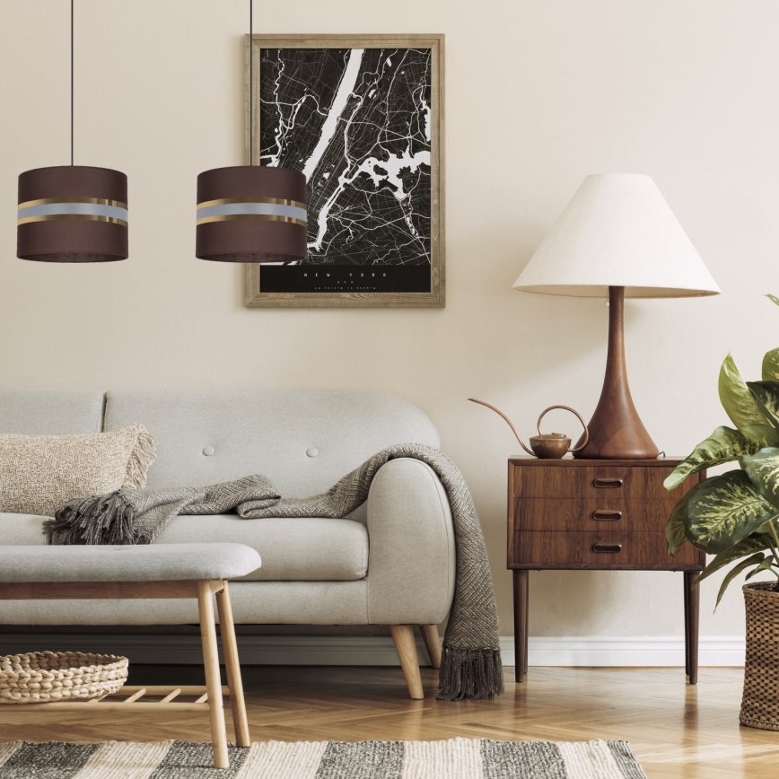Lampadario su corda CORAL 2xE27/60W/230V marrone