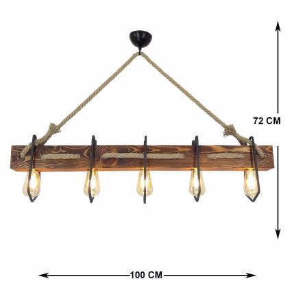 Lampadario su corda DEMIR 5xE27/40W/230V
