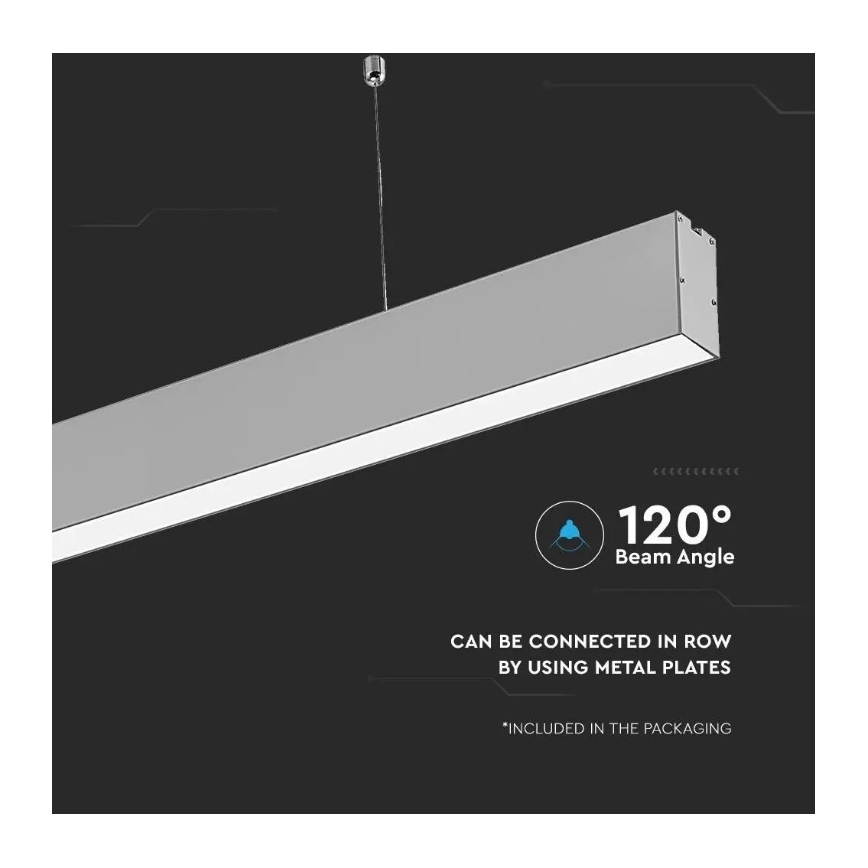 Lampadario su corda LED SAMSUNG CHIP LED/40W/230V 4000K argento