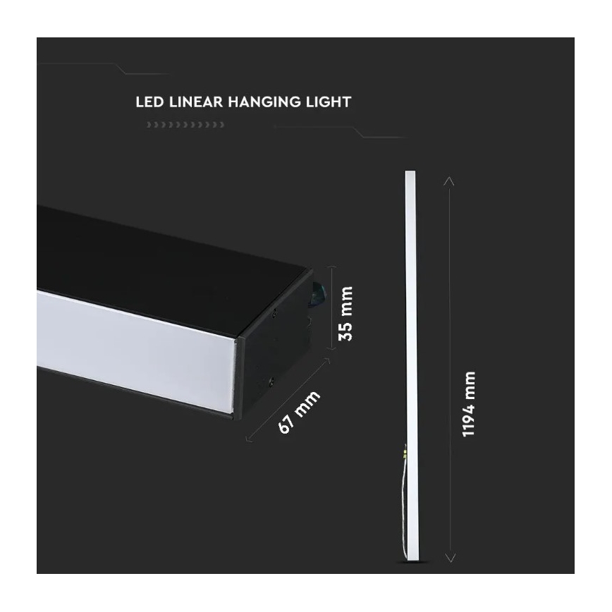Lampadario su corda LED SAMSUNG CHIP LED/40W/230V 6400K nero