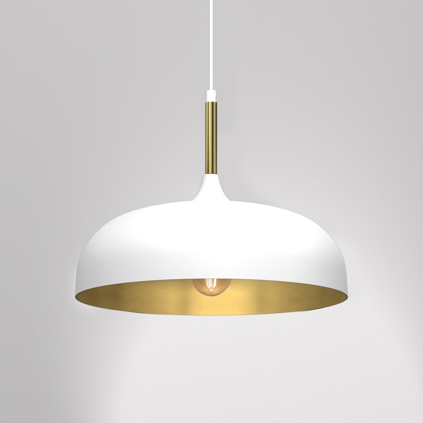 Lampadario su corda LINCOLN 1xE27/60W/230V d. 35 cm bianco