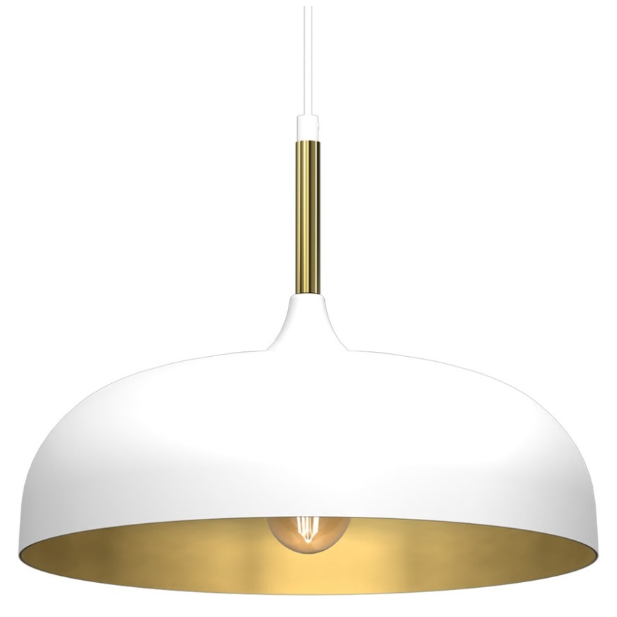 Lampadario su corda LINCOLN 1xE27/60W/230V d. 35 cm bianco