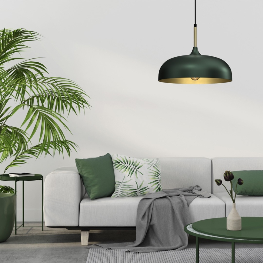 Lampadario su corda LINCOLN 1xE27/60W/230V d. 35 cm verde