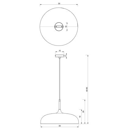 Lampadario su corda LINCOLN 1xE27/60W/230V d. 35 cm verde