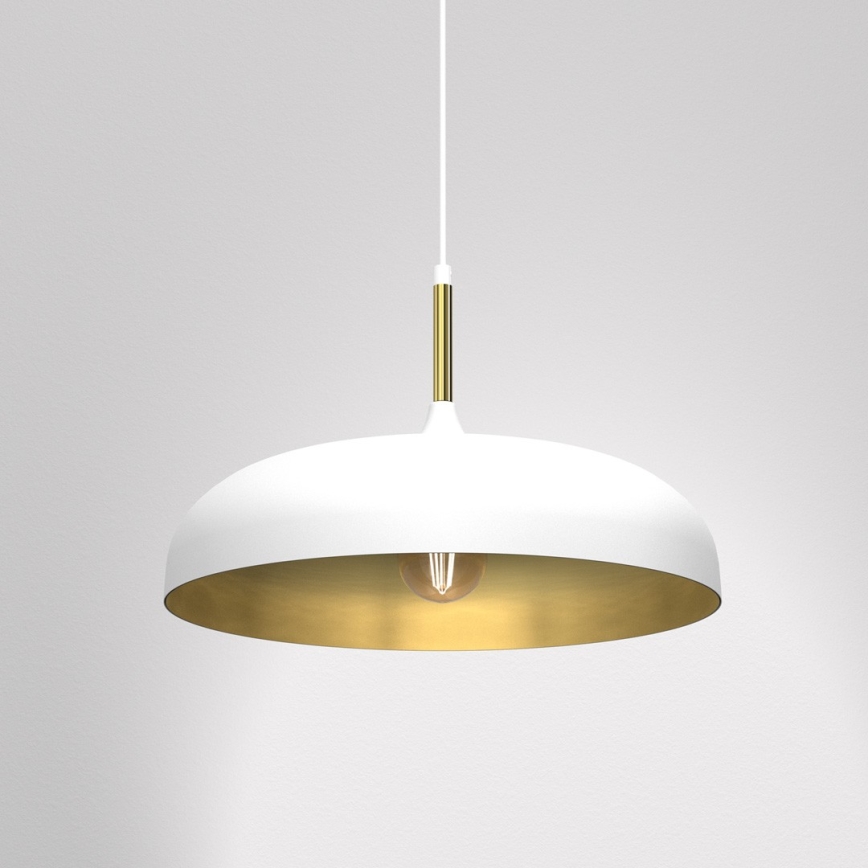 Lampadario su corda LINCOLN 1xE27/60W/230V d. 45 cm bianco