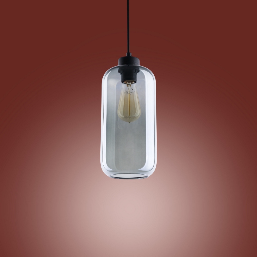Lampadario su corda  MARCO 1xE27/60W/230V nero