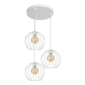 Lampadario su corda  MERCURE 3xE27/15W/230V bianco