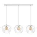 Lampadario su corda  MERCURE 3xE27/15W/230V bianco