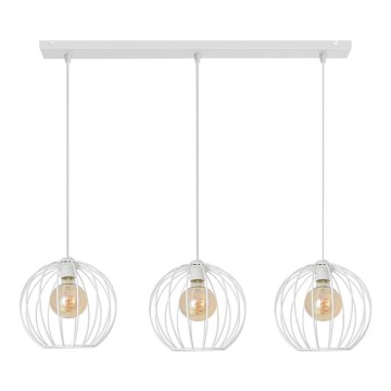 Lampadario su corda  MERCURE 3xE27/15W/230V bianco