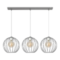 Lampadario su corda  MERCURE 3xE27/15W/230V grigio