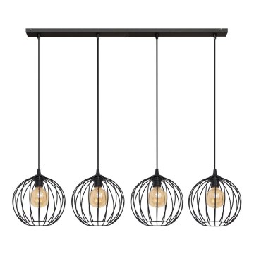 Lampadario su corda MERCURE 4xE27/15W/230V nero