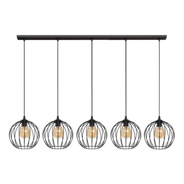 Lampadario su corda MERCURE 5xE27/15W/230V nero