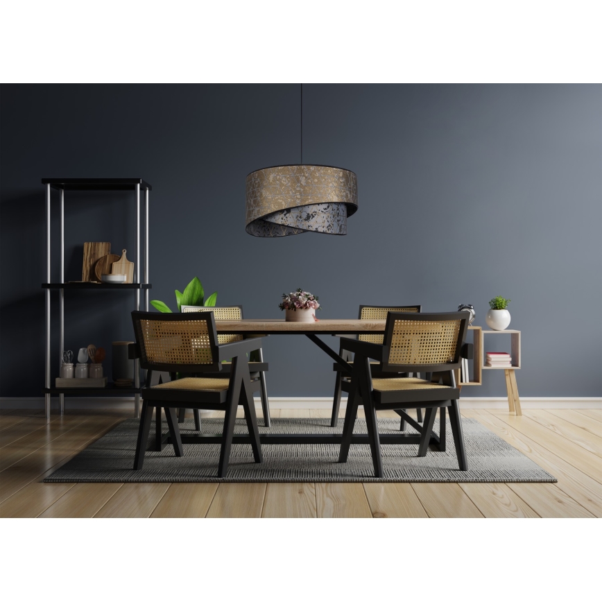 Lampadario su corda REZO 1xE27/60W/230V grigio/oro