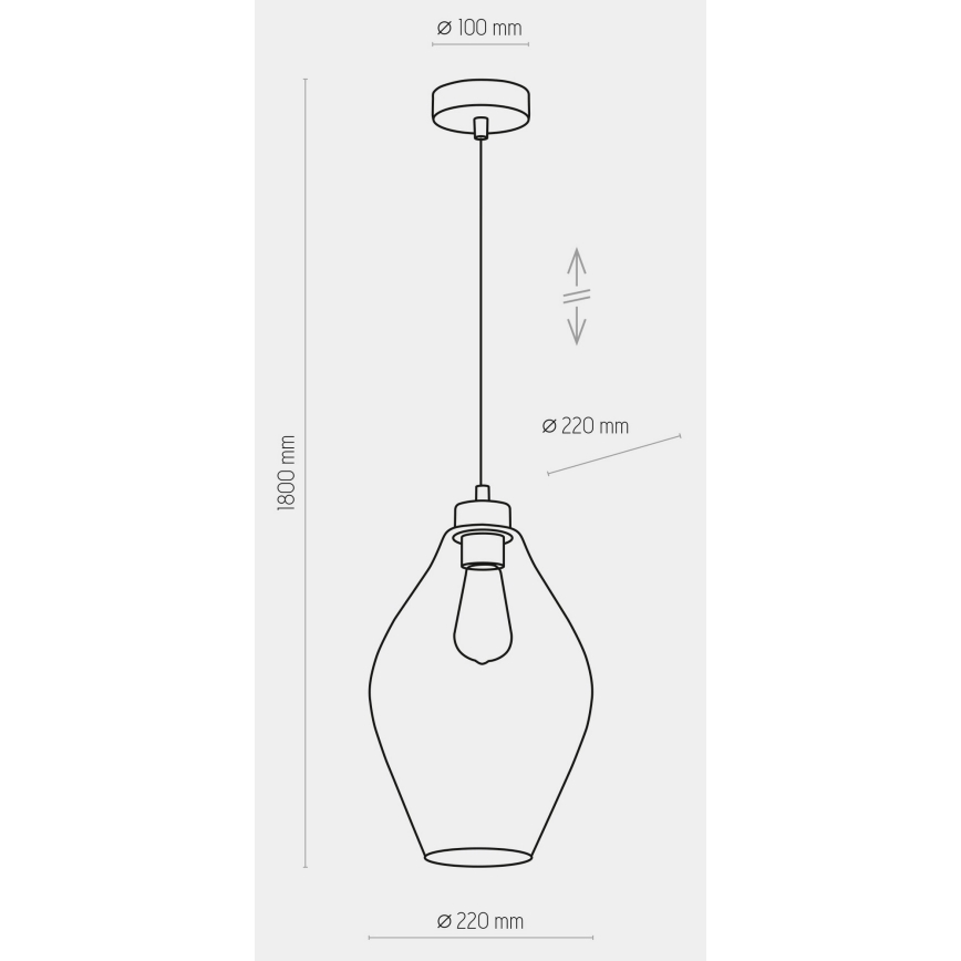 Lampadario su corda TULON 1xE27/60W/230V