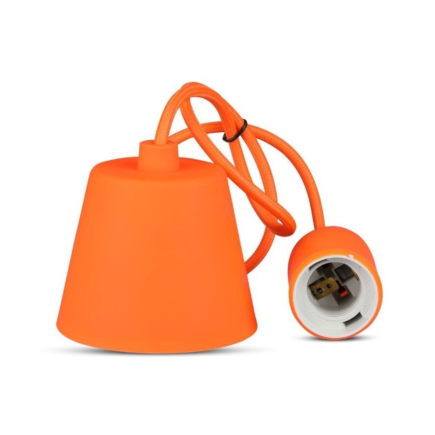 Lampadario su filo 1xE27/60W/230V arancione