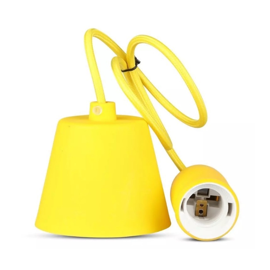 Lampadario su filo 1xE27/60W/230V giallo