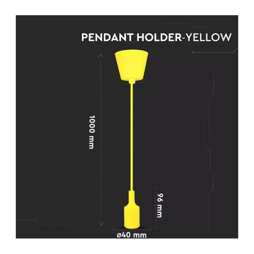 Lampadario su filo 1xE27/60W/230V giallo