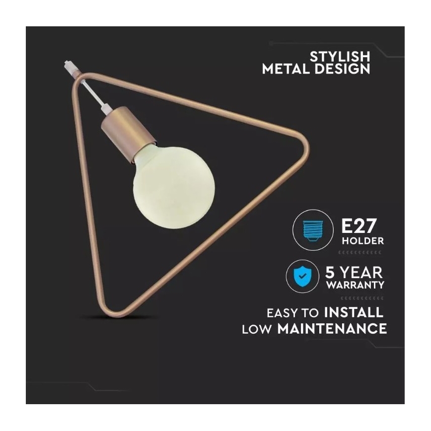 Lampadario su filo 1xE27/60W/230V triangolo