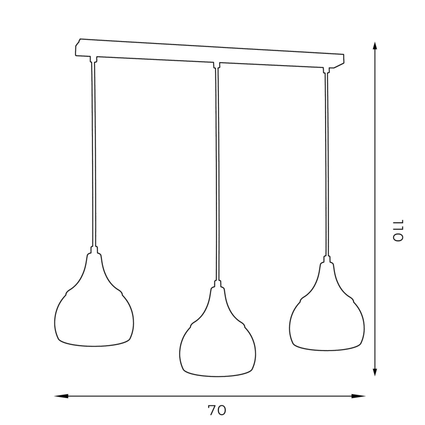 Lampadario su filo AKTAN 3xE27/60W/230V nero