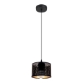 Lampadario su filo ALDO 1xE27/60W/230V d. 15 cm nero