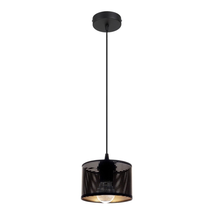 Lampadario su filo ALDO 1xE27/60W/230V d. 15 cm nero