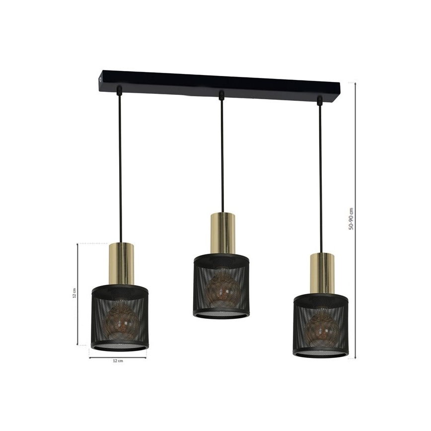 Lampadario su filo ARES 3xE27/60W/230V