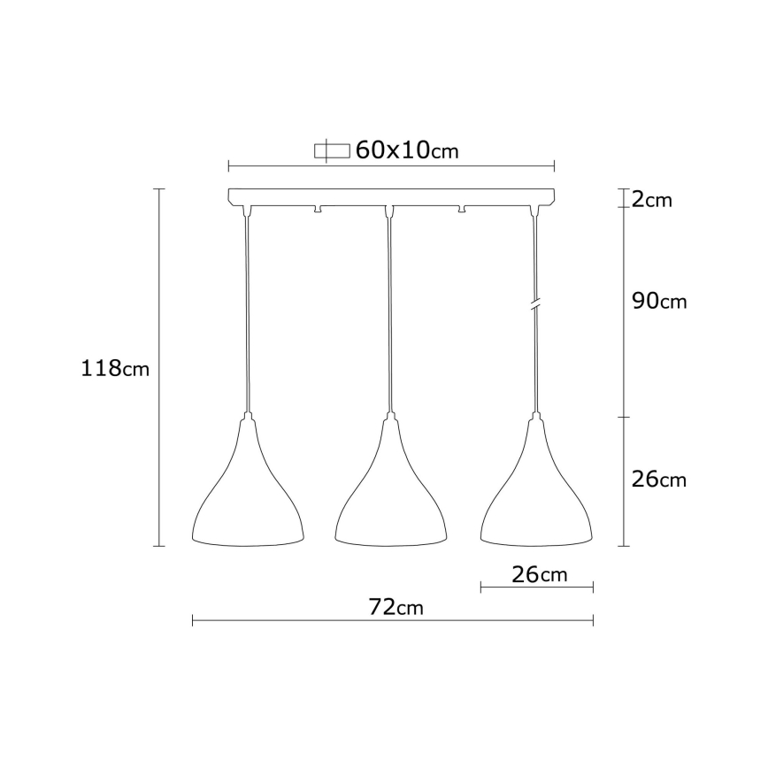 Lampadario su filo BERCESTE 3xE27/40W/230V