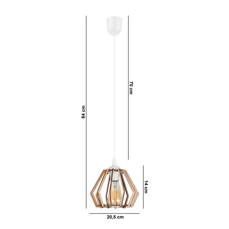 Lampadario su filo BERGO 1xE27/60W/230V bianco