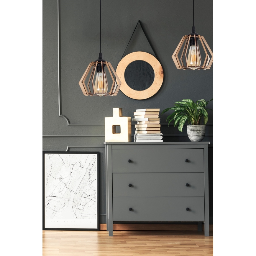 Lampadario su filo BERGO 1xE27/60W/230V nero